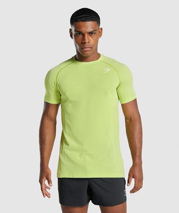 T Shirts Męskie Gymshark Vital Light Seamless Żółte | PL 3852KOR